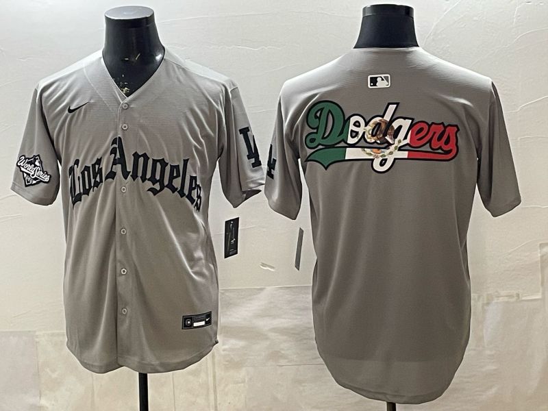 Men 2026 Los Angeles Dodgers Blank Grey Five generations Nike MLB Jersey style 004->los angeles dodgers->MLB Jersey